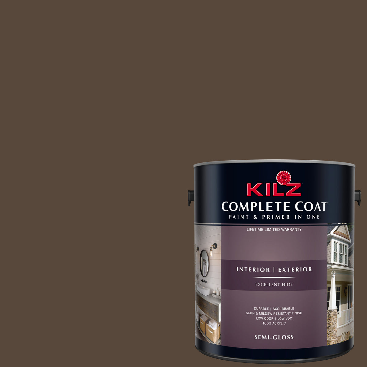 Coffee Grounds, Complete Coat Interior/Exterior Paint & Primer in One